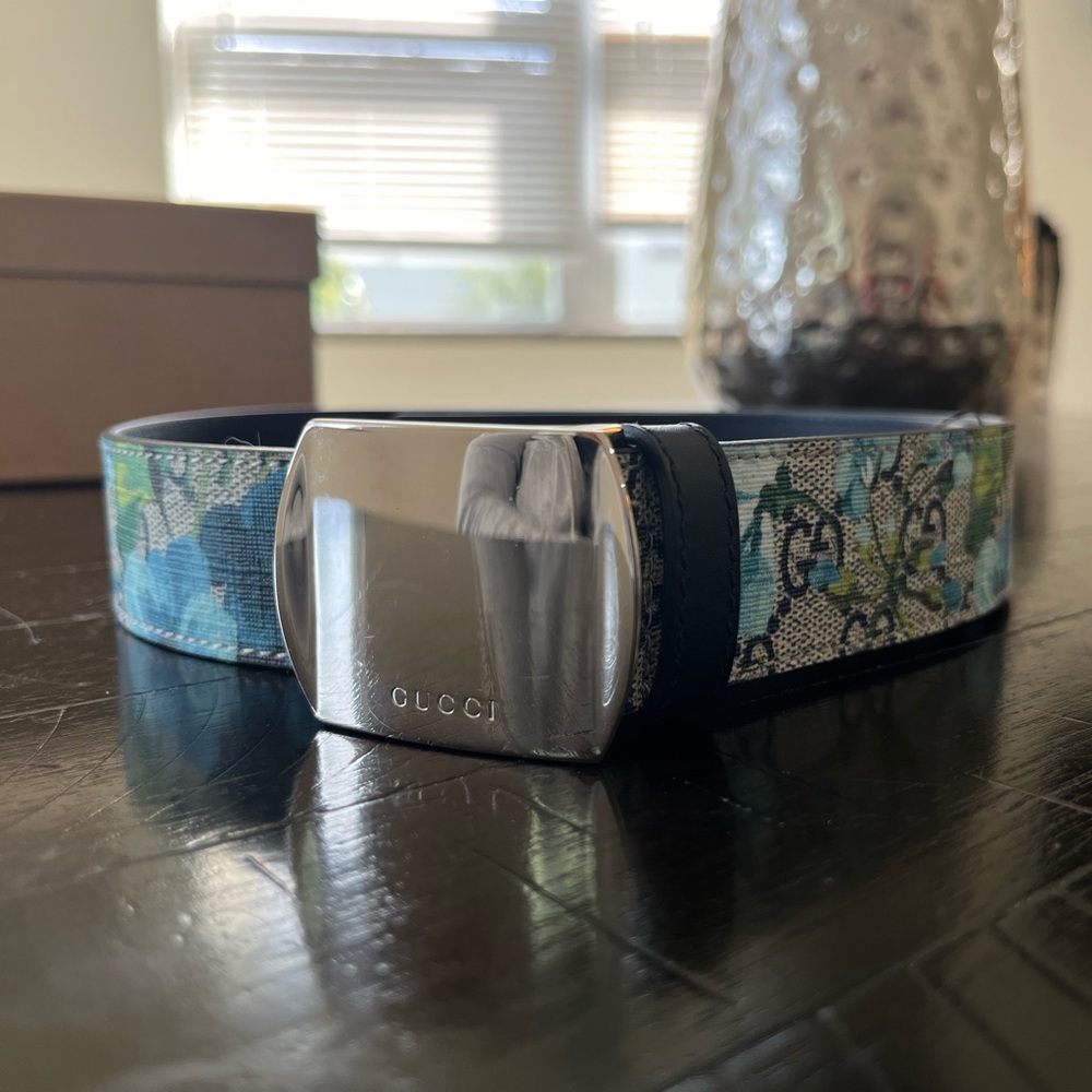 Gucci Blue Bloom Belt